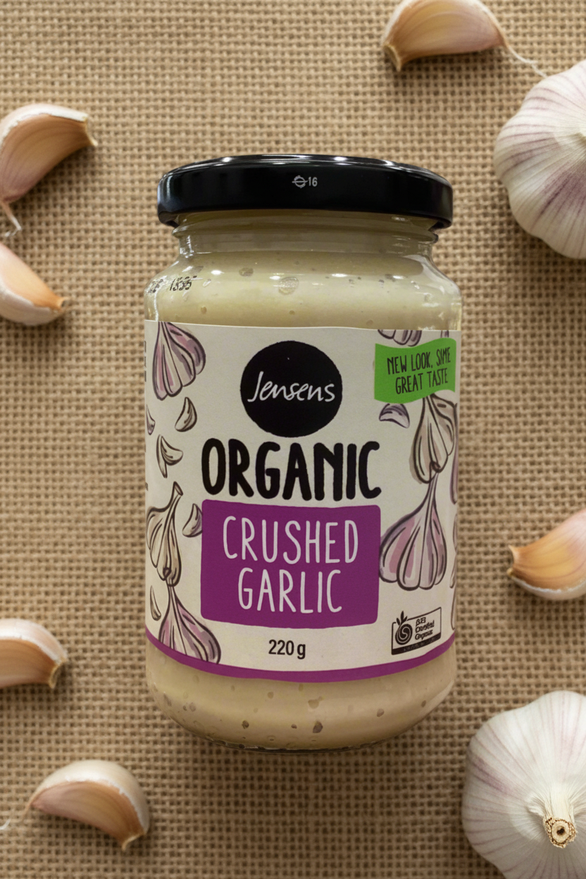 Organic Crushed Garlic 220g