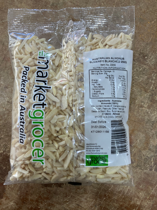 Almond slivered blanched 250 g