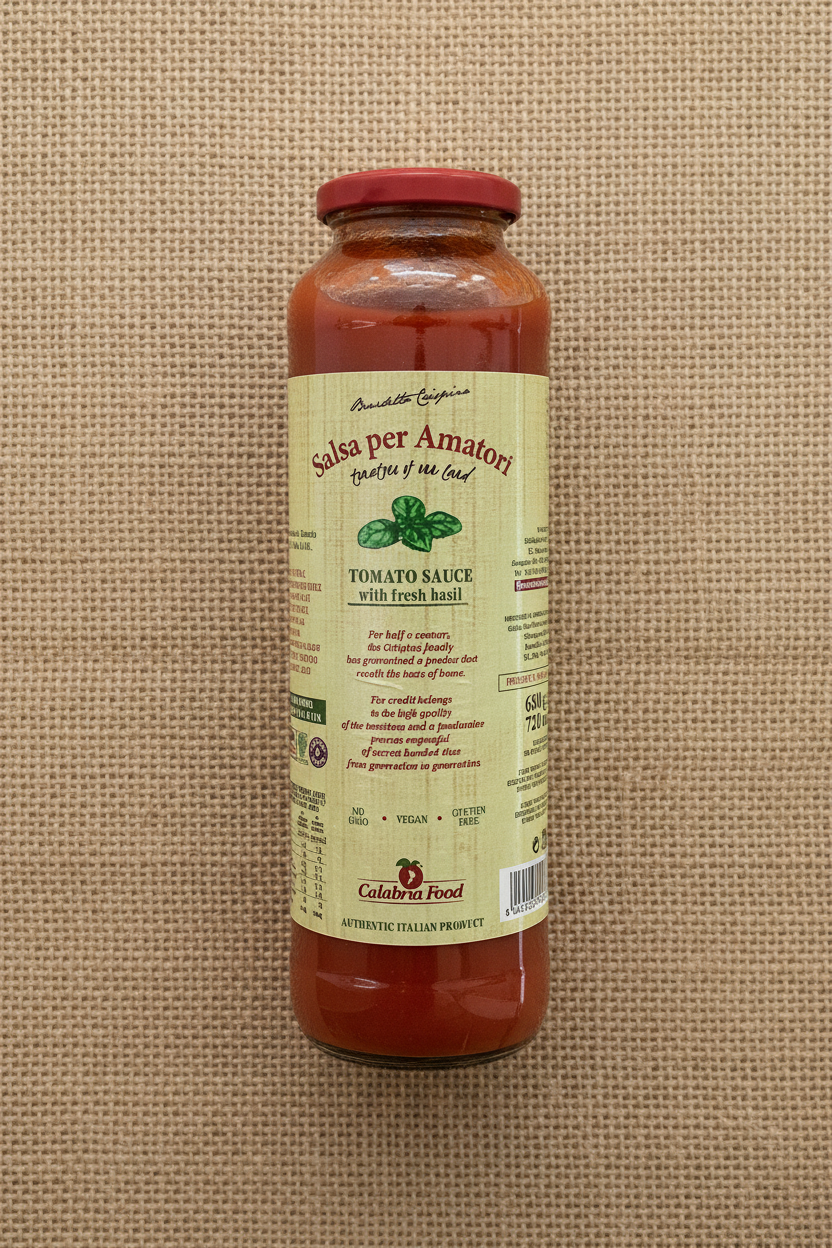 Tomato sauce with fresh basil