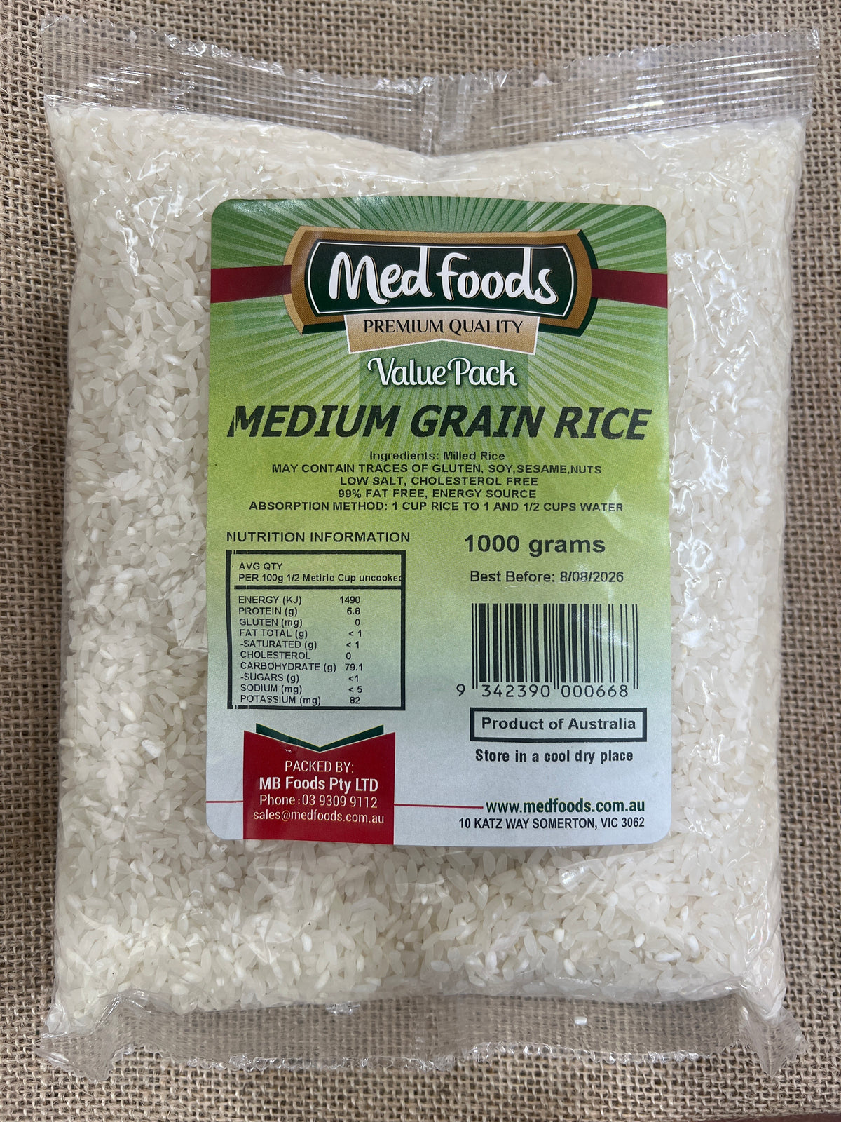 Medium Slender Rice Medium grain rice 1kg – Fitzroy finest foods