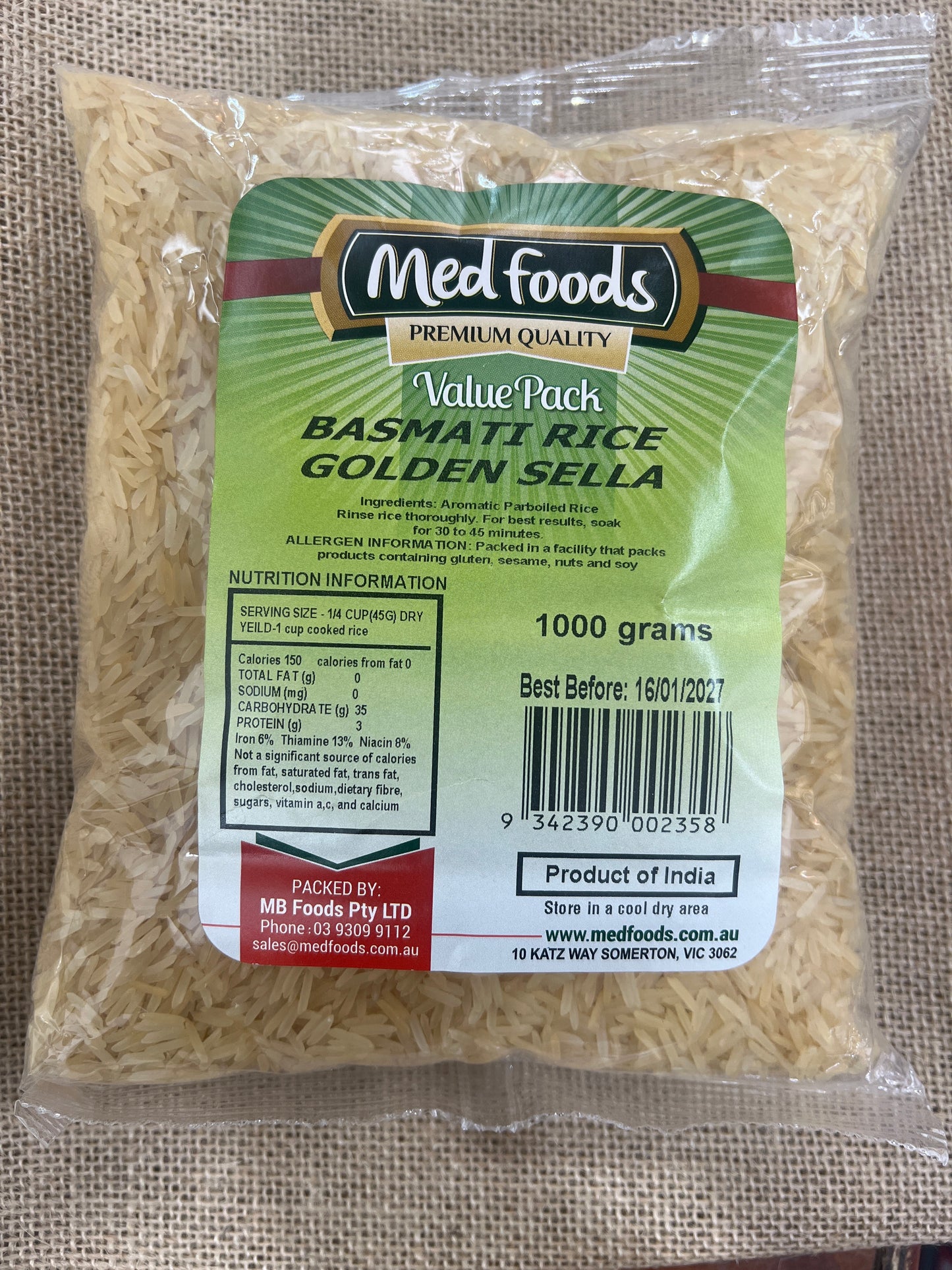 Basmati Golden Sella 1kg
