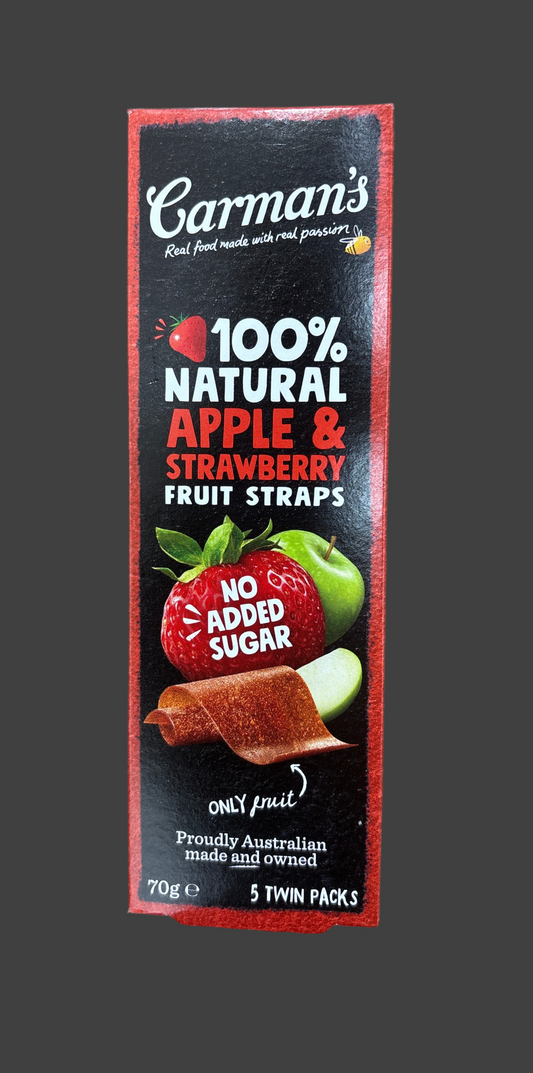 100% natural apple & strawberry fruit straps (70g)