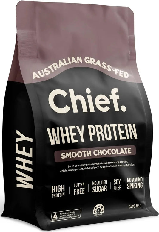 Grass-fed Whey Protein Powder Smooth Chocolate 900 G- 30 serves