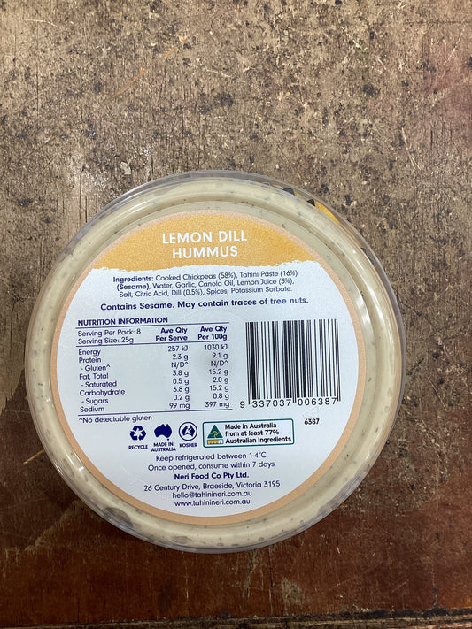 Tahini lemon dill hummus